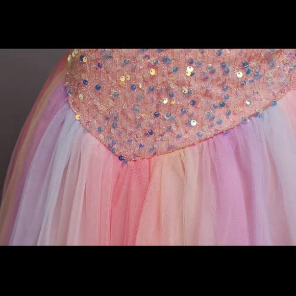 🎉LAST PIECE 🎉Baby girls Mesh Princess Dress, Fly Sleeve Multi Layered dress - Picture 7 of 10